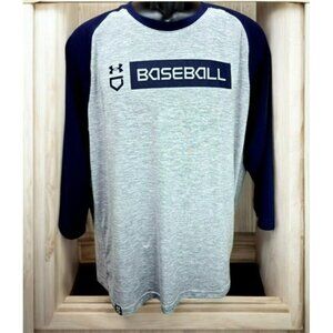 Under Armour Mens Baseball Large Raglan Tshirt HeatGear Loose